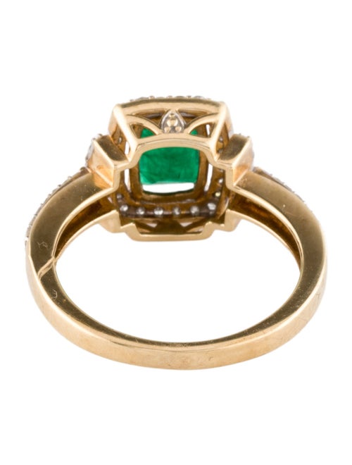 Ring 10K Emerald and Diamond Cocktail Ring