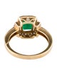 Ring 10K Emerald and Diamond Cocktail Ring