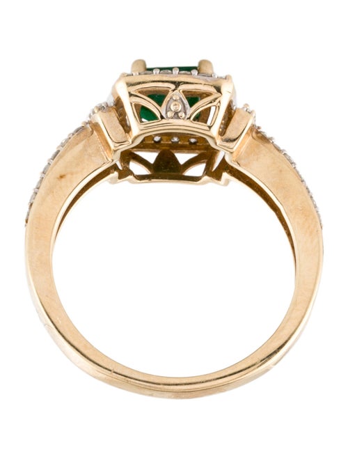 Ring 10K Emerald and Diamond Cocktail Ring