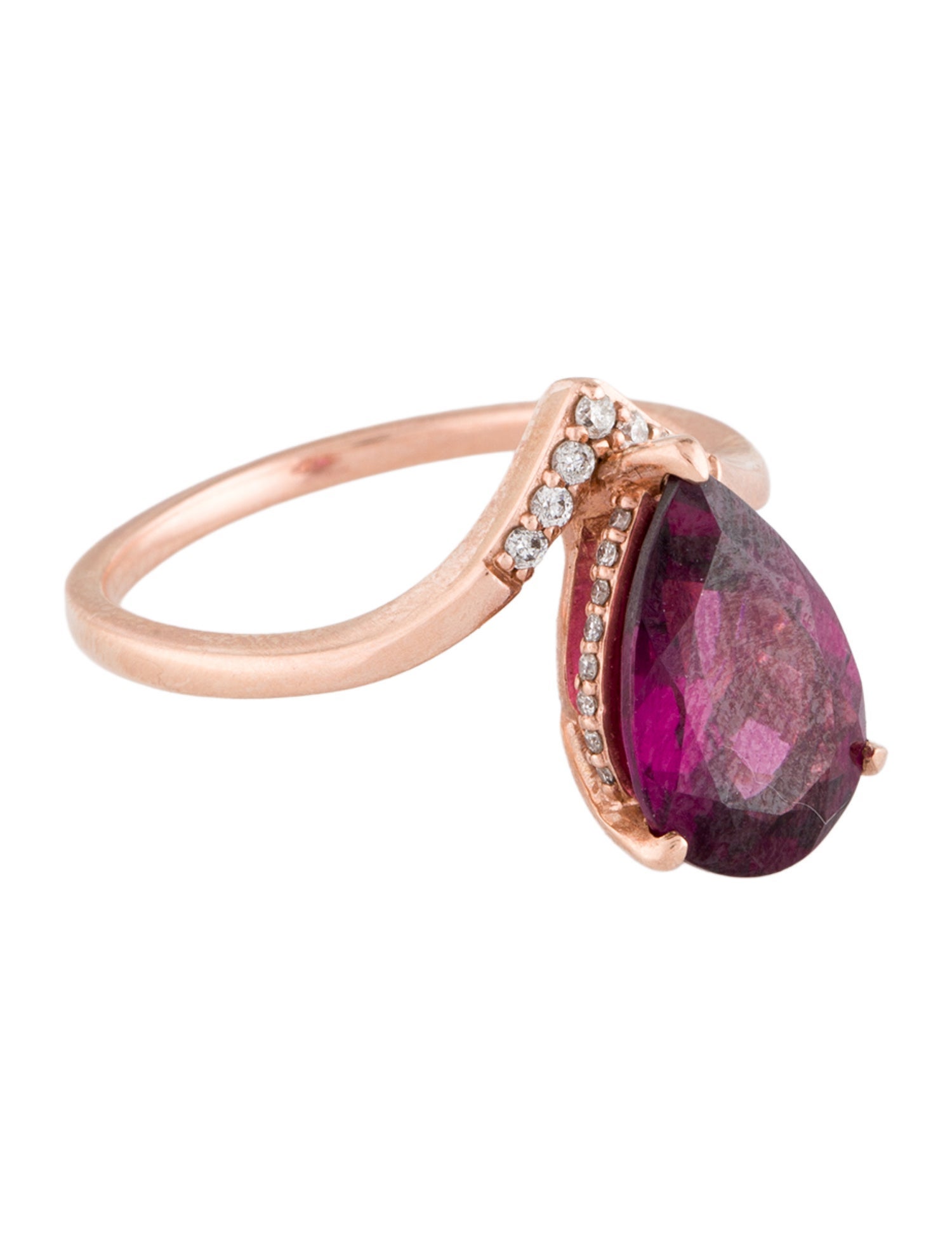 Ring 10K 3.09ctw Rhodolite & Diamond Cocktail Ring