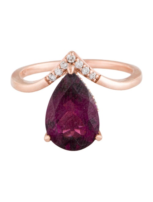Ring 10K 3.09ctw Rhodolite & Diamond Cocktail Ring