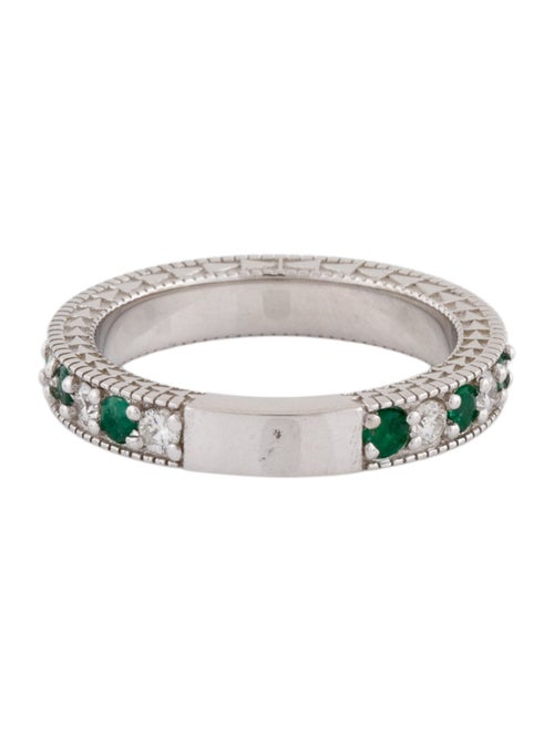 Ring 14K Emerald & Diamond Band