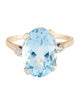 Ring 14K 7.90ct Topaz & Diamond Cocktail Ring