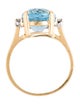 Ring 14K 7.90ct Topaz & Diamond Cocktail Ring