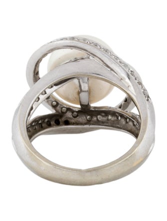 Ring 14K Pearl & Diamond Cocktail Ring