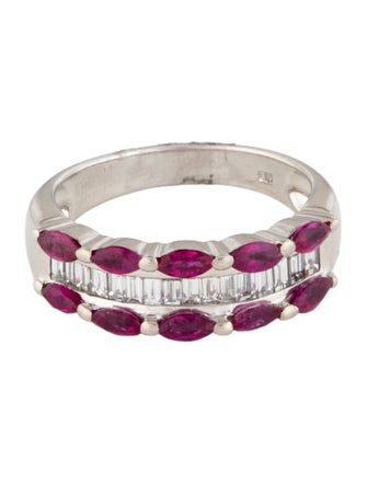Ring 18K Ruby & Diamond Band