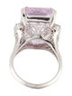 Ring Platinum 19.76ct Kunzite & Diamond Cocktail Ring