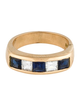 Ring 18K Sapphire & Diamond Band
