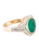 Ring 14K 2.44ct Emerald & Diamond Cocktail Ring
