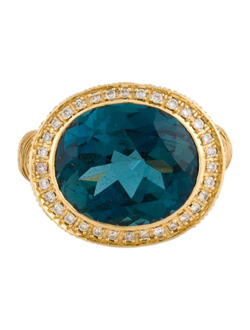 Ring 18K Topaz & Diamond Cocktail Ring