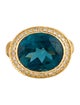 Ring 18K Topaz & Diamond Cocktail Ring