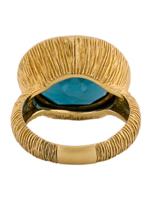 Ring 18K Topaz & Diamond Cocktail Ring