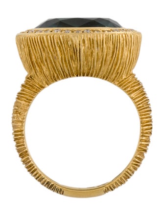 Ring 18K Topaz & Diamond Cocktail Ring