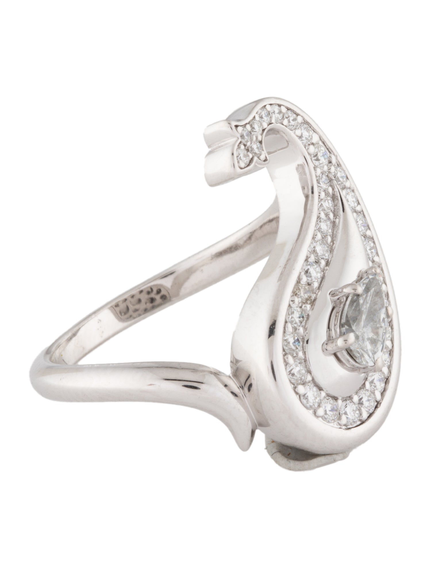 Ring 14K Lab-Grown Diamond Paisley Cocktail Ring