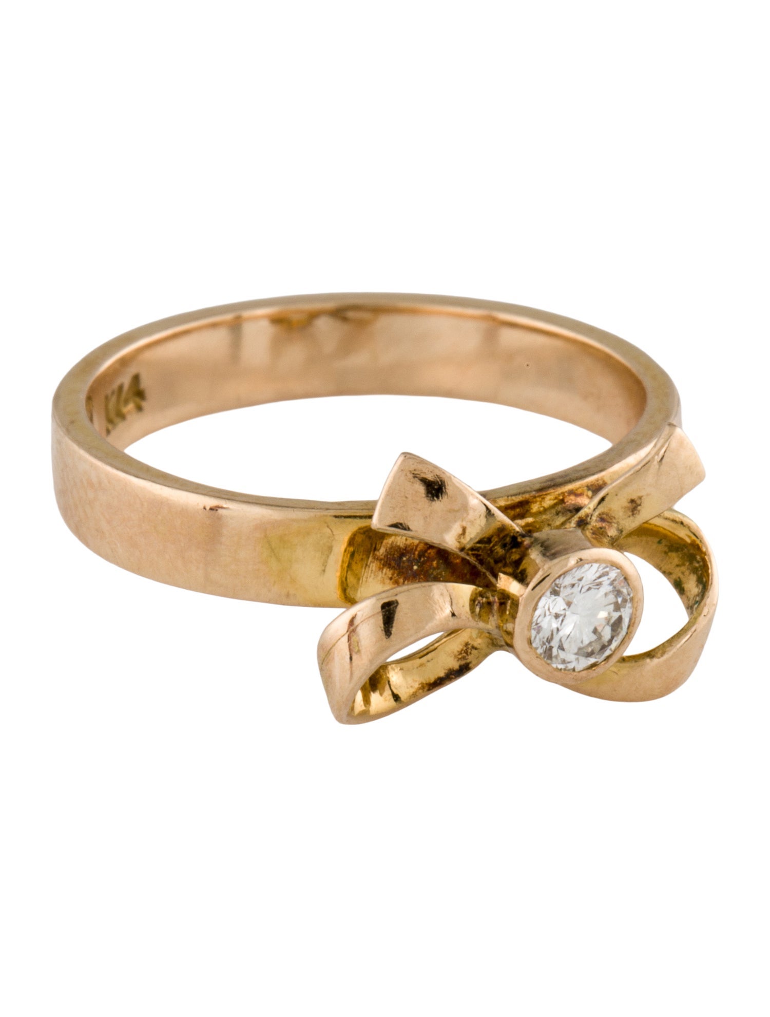 Ring 14K Diamond Bow Cocktail