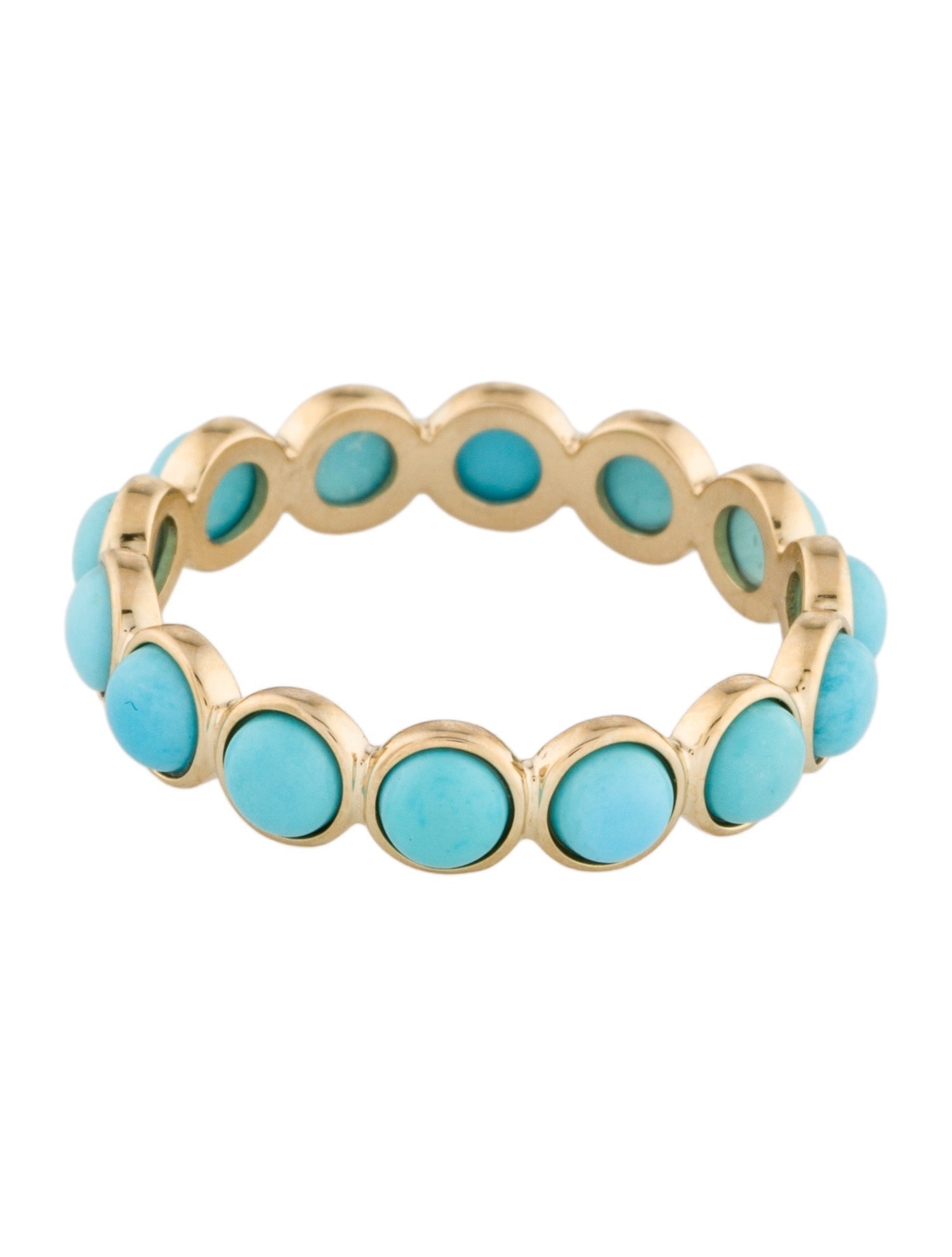 Ring 18K 2.52ctw Turquoise Eternity Band