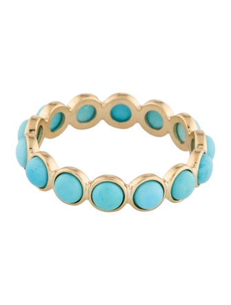 Ring 18K 2.52ctw Turquoise Eternity Band