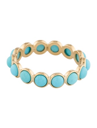 Ring 18K 2.52ctw Turquoise Eternity Band