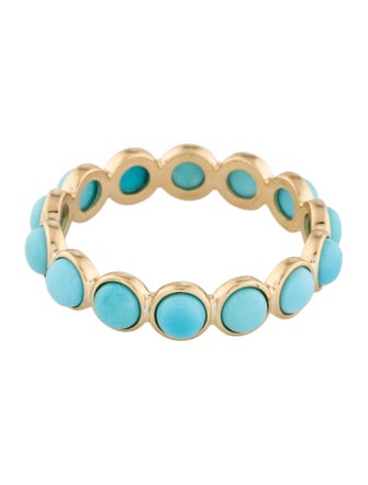 Ring 18K 2.52ctw Turquoise Eternity Band