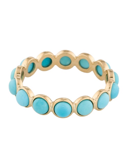 Ring 18K 2.52ctw Turquoise Eternity Band