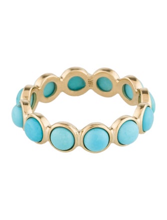Ring 18K 2.16ctw Turquoise Eternity Band