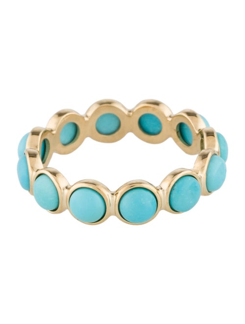 Ring 18K 2.16ctw Turquoise Eternity Band