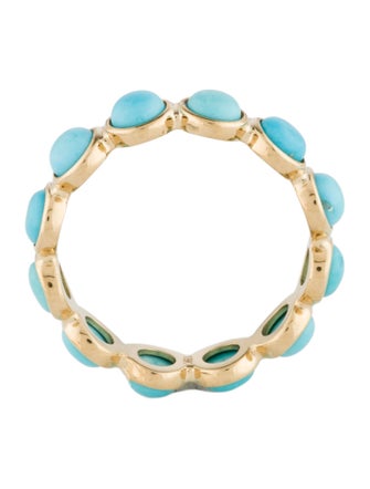 Ring 18K 2.16ctw Turquoise Eternity Band