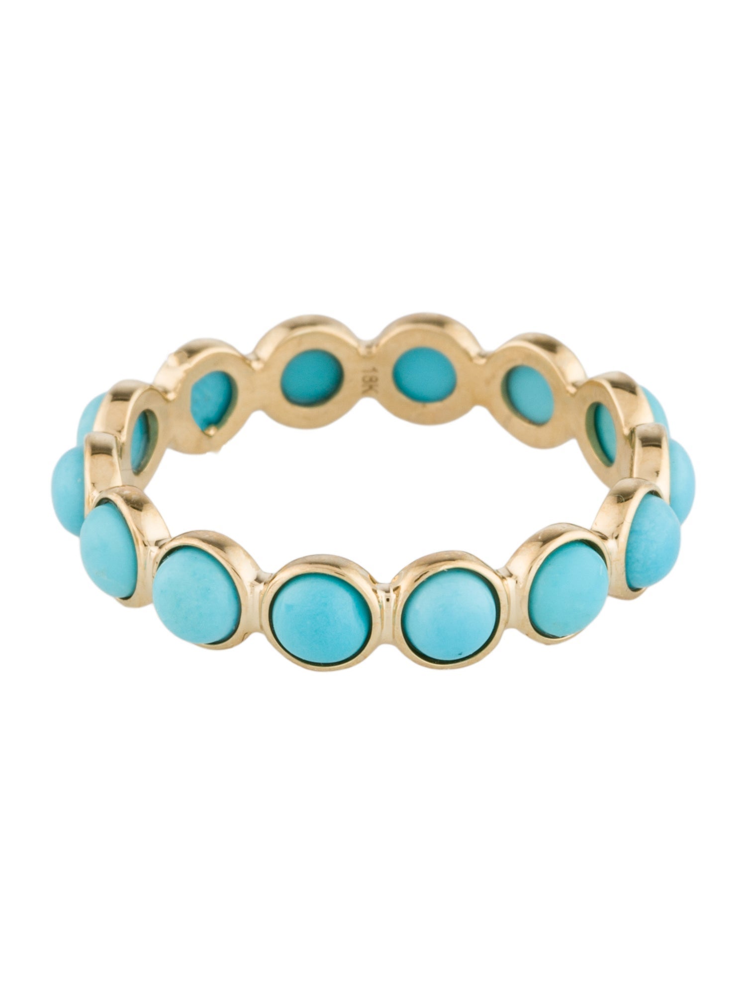Ring 18K 2.52ctw Turquoise Eternity Band