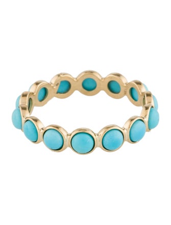Ring 18K 2.52ctw Turquoise Eternity Band