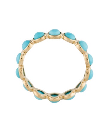 Ring 18K 2.52ctw Turquoise Eternity Band