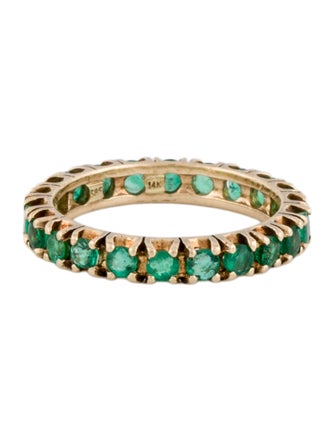 Ring 14K 1.01ctw Emerald Eternity Band Ring