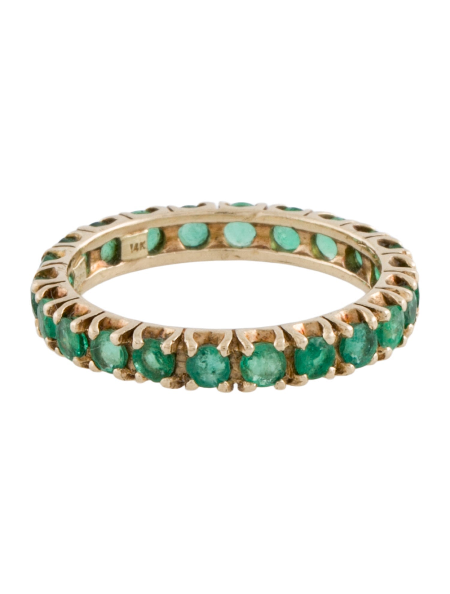 Ring 14K 1.01ctw Emerald Eternity Band