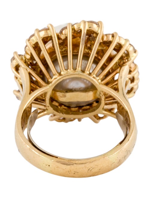 Ring 18K Pearl & Diamond Cocktail Ring
