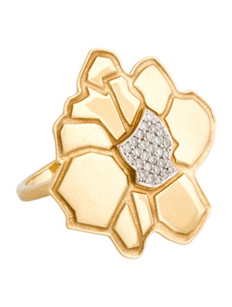 Ring 18K Diamond Flower Cocktail Ring