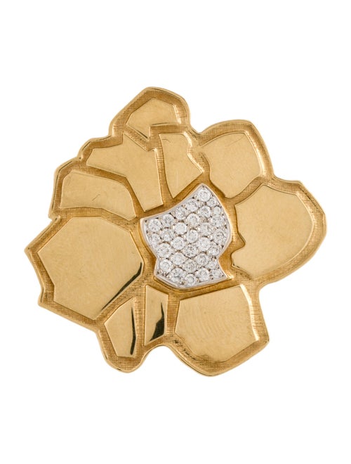 Ring 18K Diamond Flower Cocktail Ring