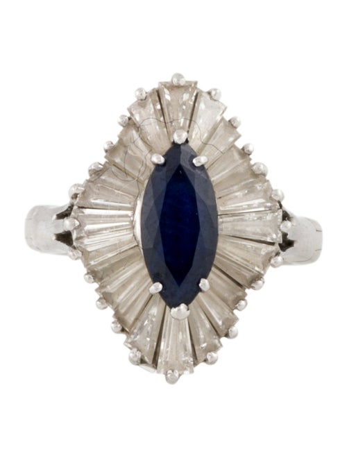 Ring 14K Sapphire & Diamond Cocktail Ring