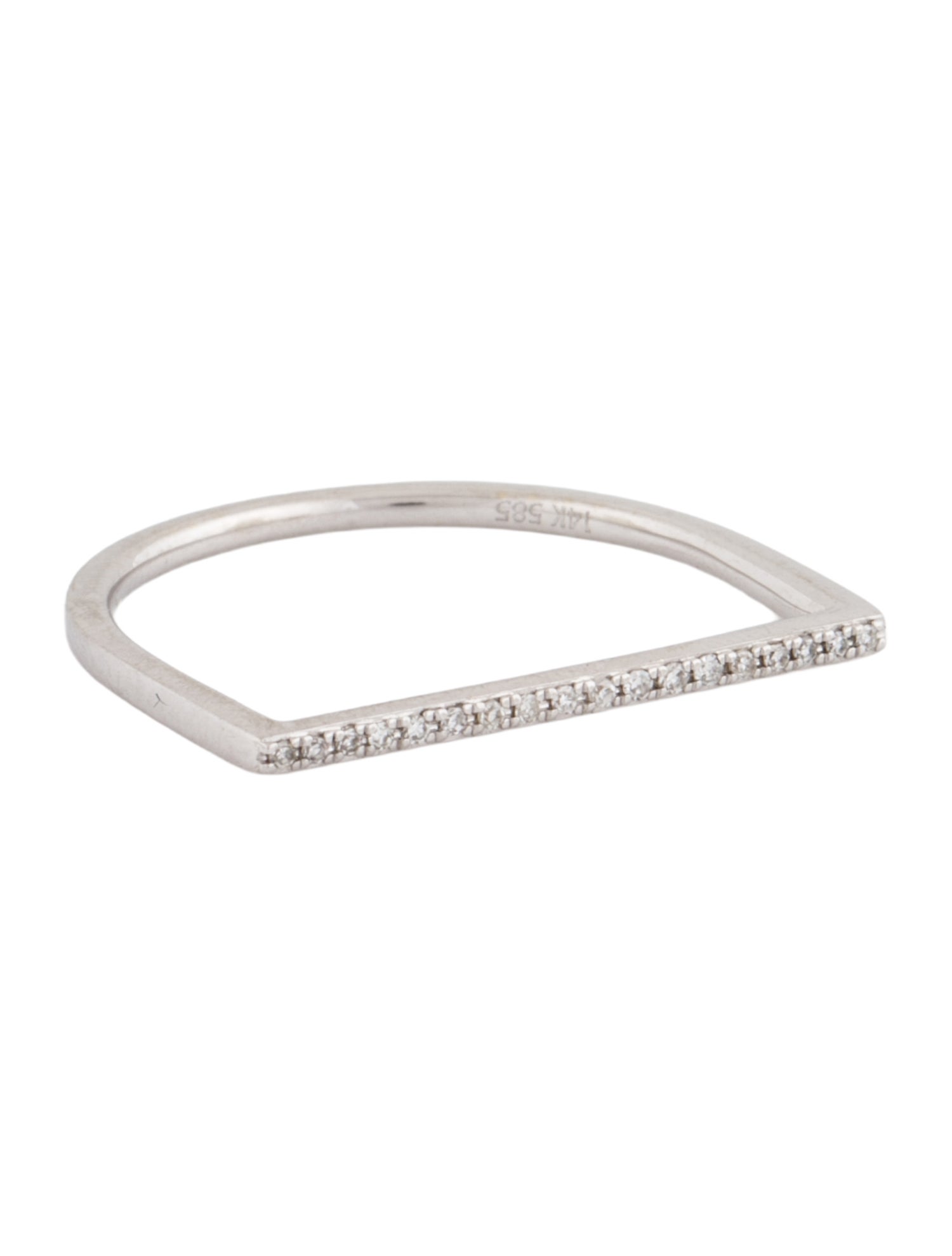 Ring 14K Diamond Flat Stacking Band
