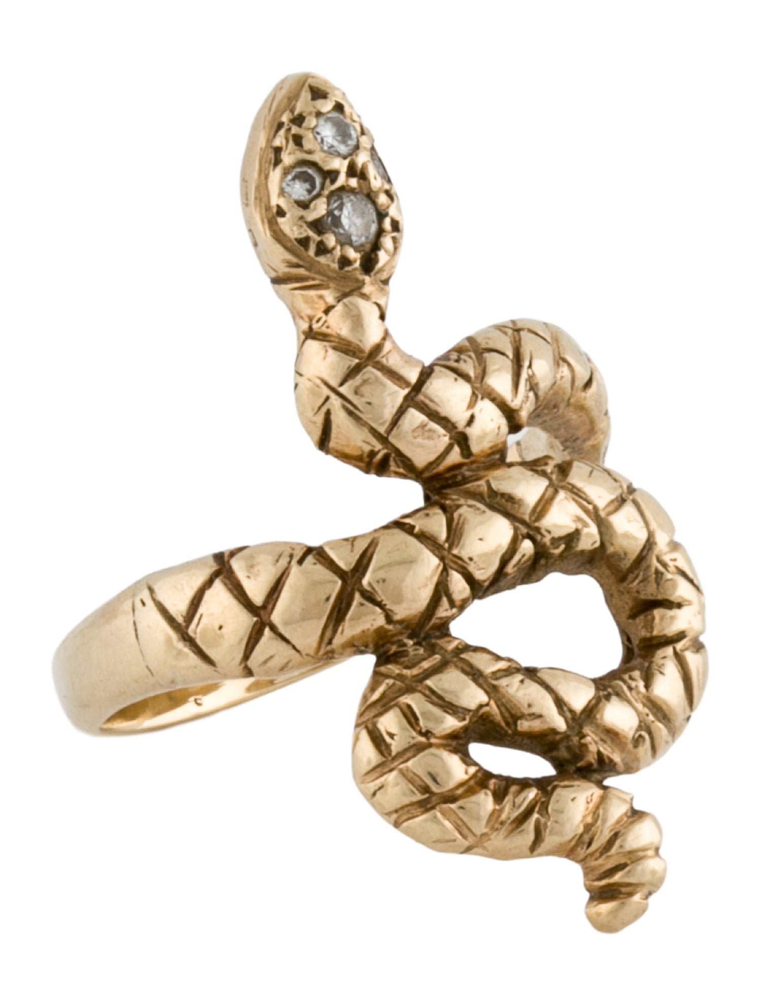 Ring 10K Diamond Serpent Cocktail