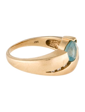 Ring 14K Topaz & Diamond Band