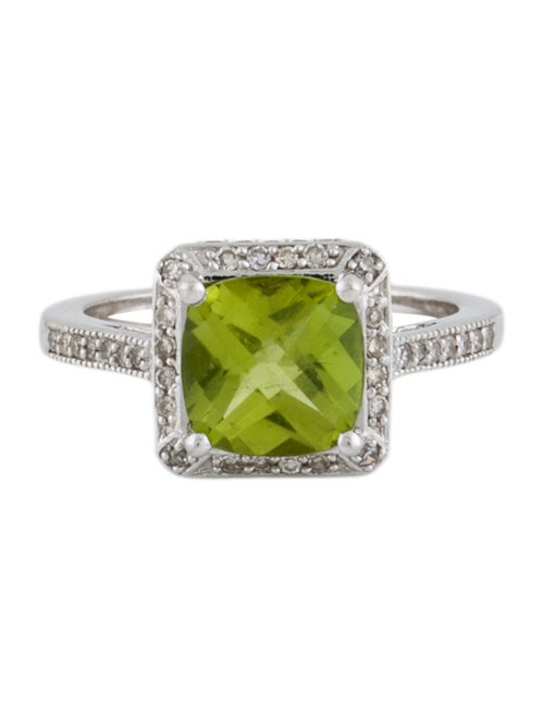 Ring 14K Peridot & Diamond Cocktail Ring