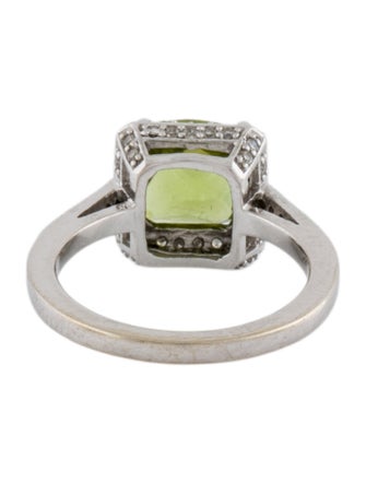 Ring 14K Peridot & Diamond Cocktail Ring