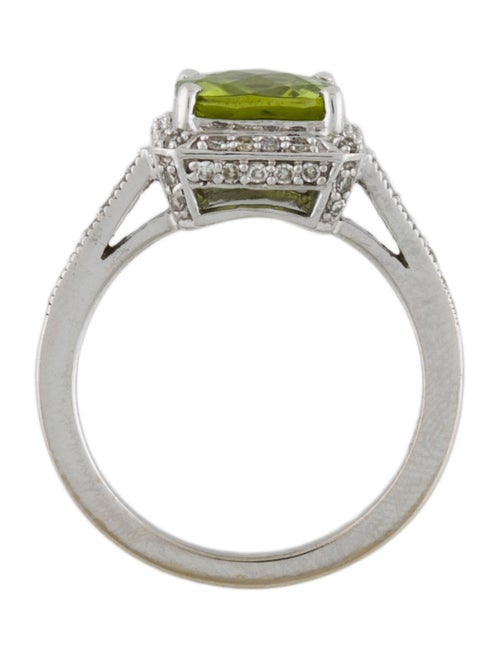 Ring 14K Peridot & Diamond Cocktail Ring