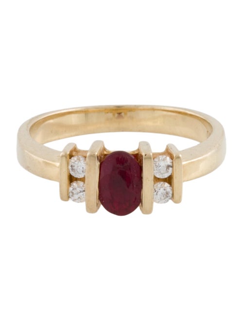 Ring 14K Ruby & Diamond Cocktail Ring