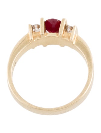 Ring 14K Ruby & Diamond Cocktail Ring