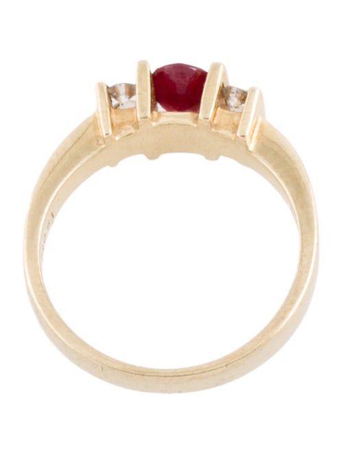 Ring 14K Ruby & Diamond Cocktail Ring