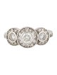 Ring 14K Diamond Three-Stone Halo Engagement RIng