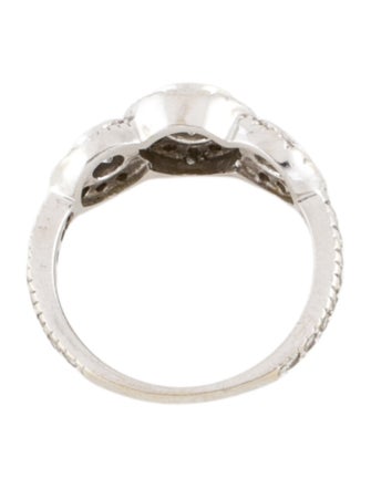 Ring 14K Diamond Three-Stone Halo Engagement RIng