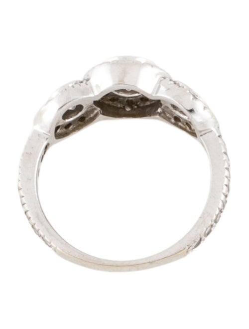 Ring 14K Diamond Three-Stone Halo Engagement RIng