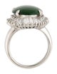 Ring Platinum Jadeite & Diamond Halo Cocktail