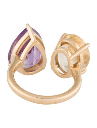 Ring 18K 5.54ct Amethyst & 4.67ct Citrine Cocktail Ring